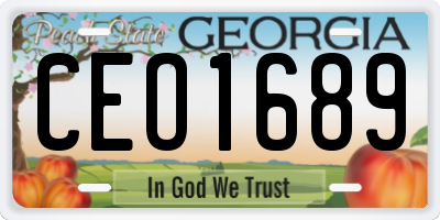 GA license plate CEO1689