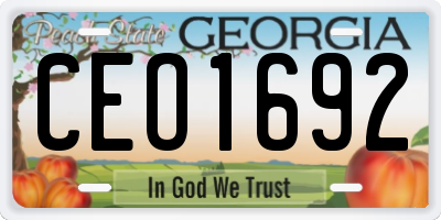 GA license plate CEO1692