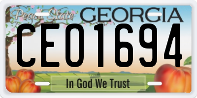 GA license plate CEO1694