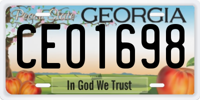GA license plate CEO1698