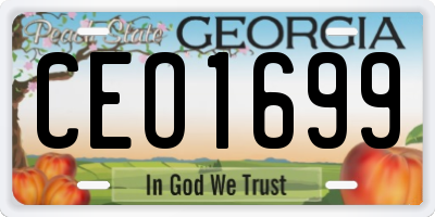 GA license plate CEO1699