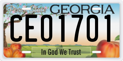 GA license plate CEO1701