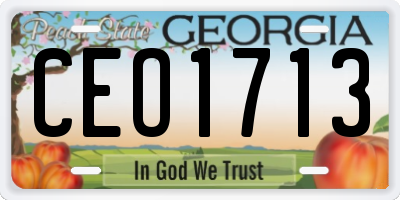GA license plate CEO1713