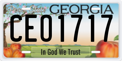 GA license plate CEO1717