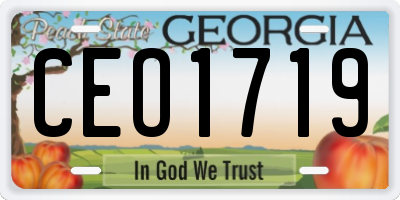 GA license plate CEO1719