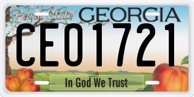 GA license plate CEO1721