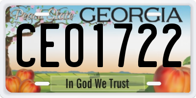 GA license plate CEO1722