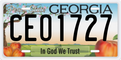 GA license plate CEO1727