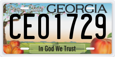 GA license plate CEO1729