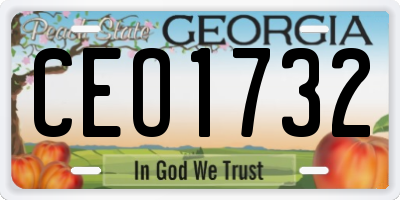 GA license plate CEO1732