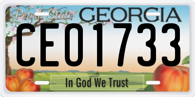 GA license plate CEO1733
