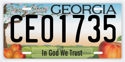 GA license plate CEO1735