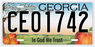 GA license plate CEO1742