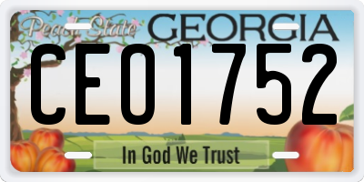 GA license plate CEO1752