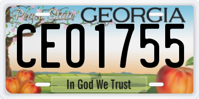 GA license plate CEO1755