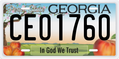 GA license plate CEO1760