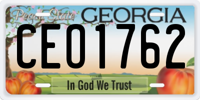 GA license plate CEO1762