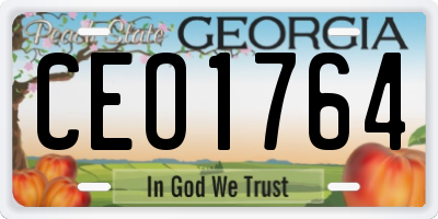 GA license plate CEO1764