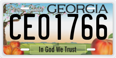 GA license plate CEO1766