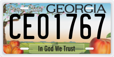 GA license plate CEO1767
