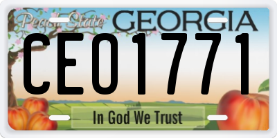 GA license plate CEO1771
