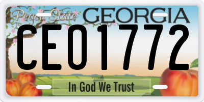 GA license plate CEO1772