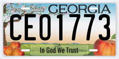GA license plate CEO1773