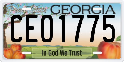 GA license plate CEO1775
