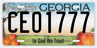 GA license plate CEO1777