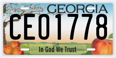 GA license plate CEO1778