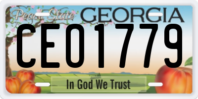 GA license plate CEO1779