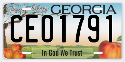 GA license plate CEO1791