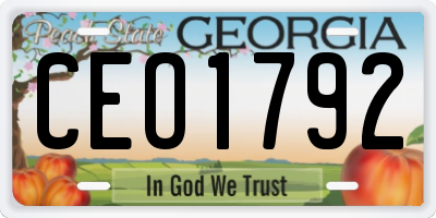GA license plate CEO1792