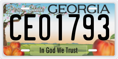 GA license plate CEO1793