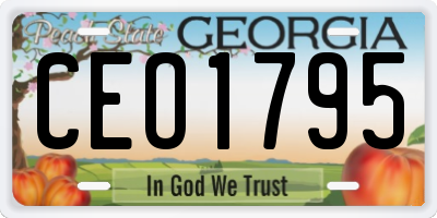 GA license plate CEO1795