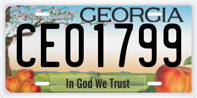 GA license plate CEO1799