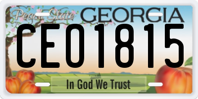 GA license plate CEO1815