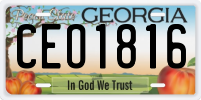 GA license plate CEO1816