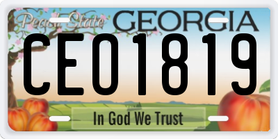 GA license plate CEO1819