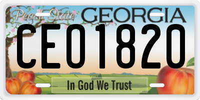 GA license plate CEO1820