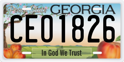 GA license plate CEO1826