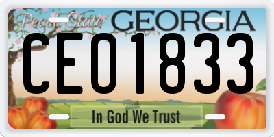 GA license plate CEO1833