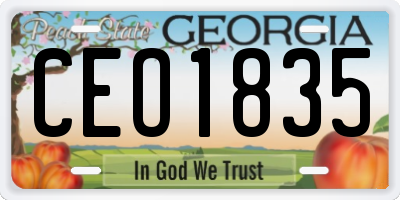 GA license plate CEO1835