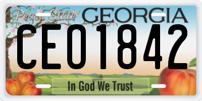 GA license plate CEO1842