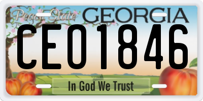 GA license plate CEO1846