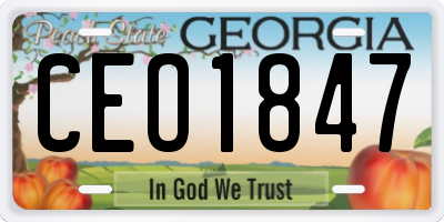 GA license plate CEO1847