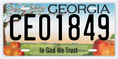 GA license plate CEO1849