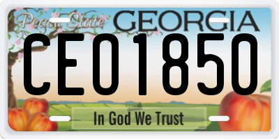 GA license plate CEO1850