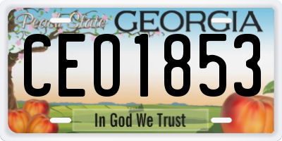 GA license plate CEO1853