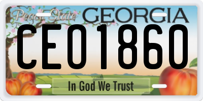 GA license plate CEO1860